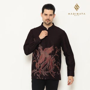 Batik Keris 長袖シャツ インドネシア 伝統生地 バティック 総柄