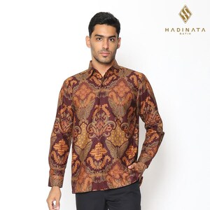 Hadinata Man Batik Shirt Long Sleeves Mohan Mohini Brown