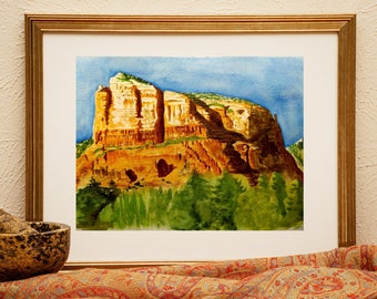 Bell Rock, Arizona Watercolor Print