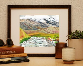 Alaska Plein Air Watercolor Print, 2/3