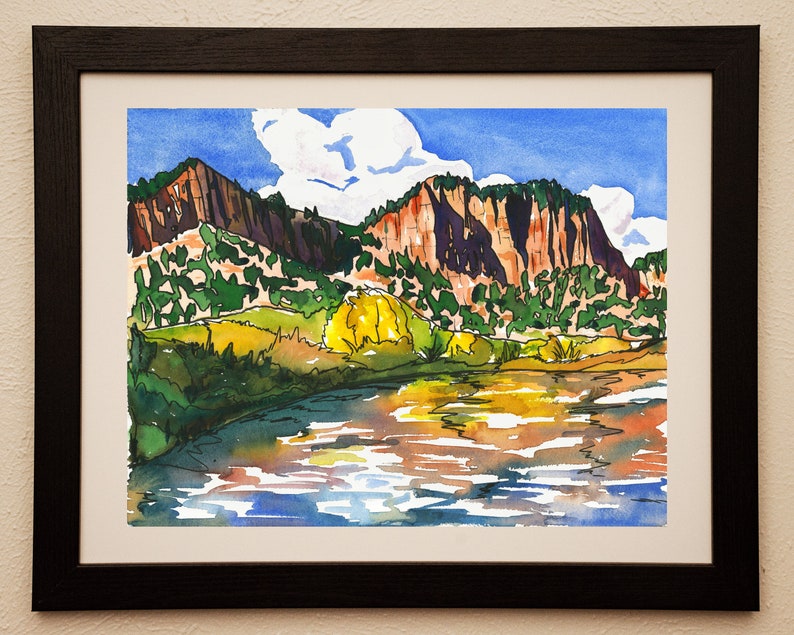 Colorado Watercolor Print Seven Castles /& Fryingpan River in Basalt
