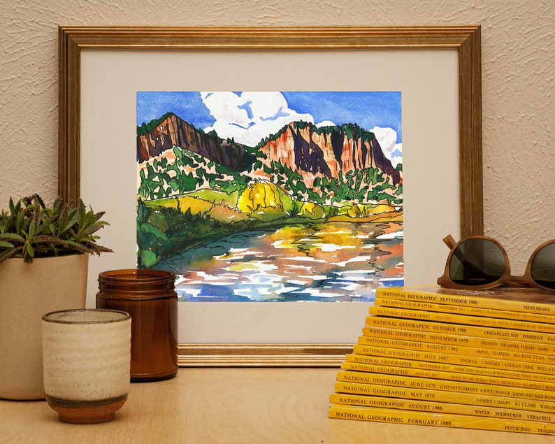 Colorado Watercolor Print Seven Castles /& Fryingpan River in Basalt