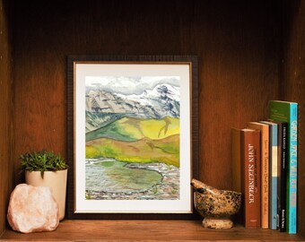 Alaska Plein Air Watercolor Print, 1/3
