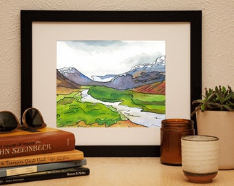 Alaska Plein Air Watercolor Print, 3/3