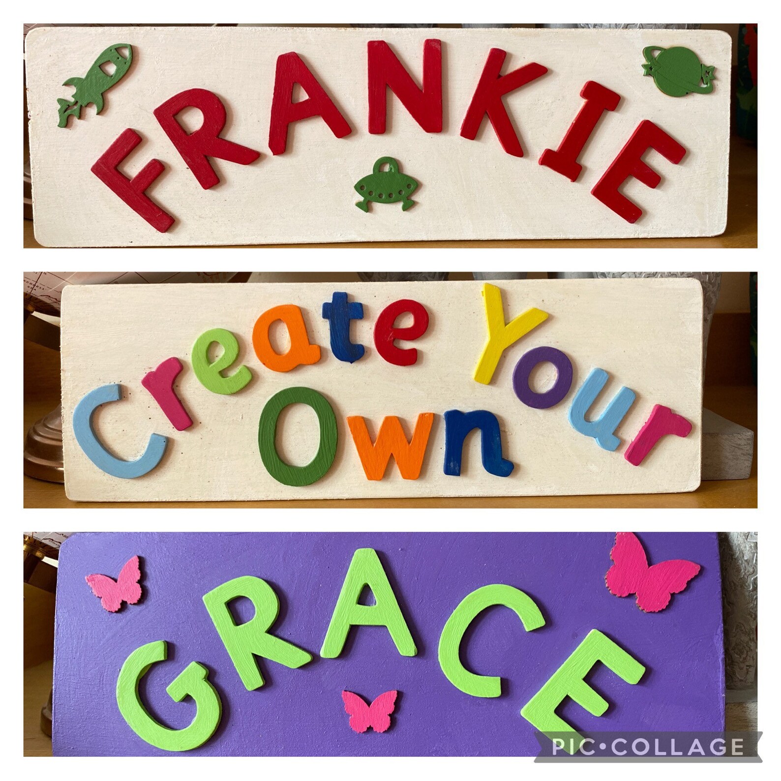 Wooden door name personalised name plaque wooden name Etsy