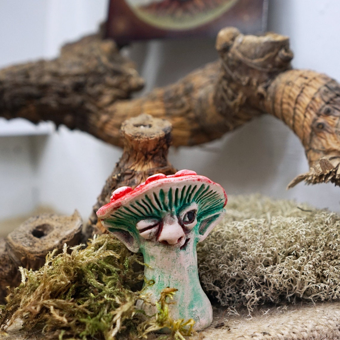 Ceramic Magic Mushroom/ Cute Mushroom Figurines/ Unique Clay Etsy