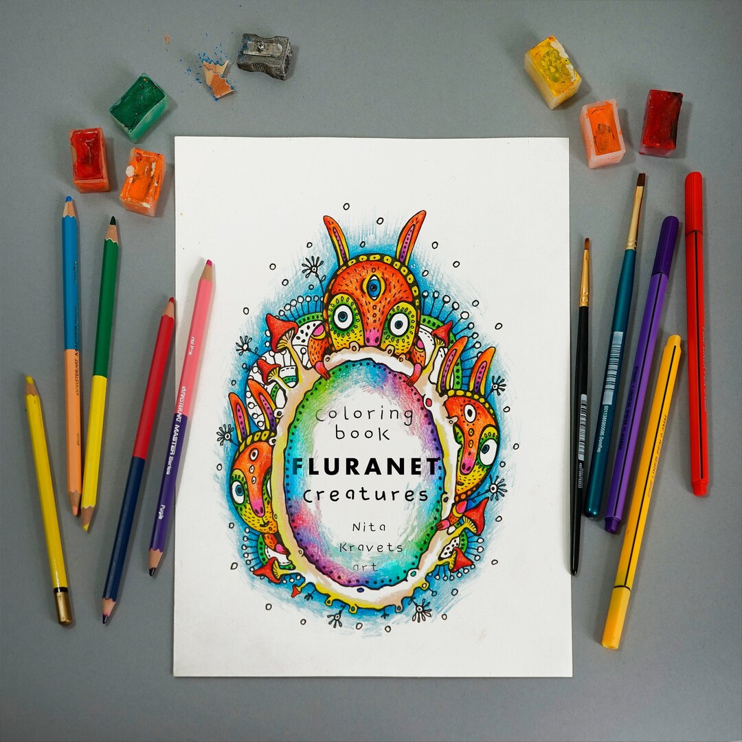 Digital Coloring Book for Adults Animal Antistress Fantasy - Etsy