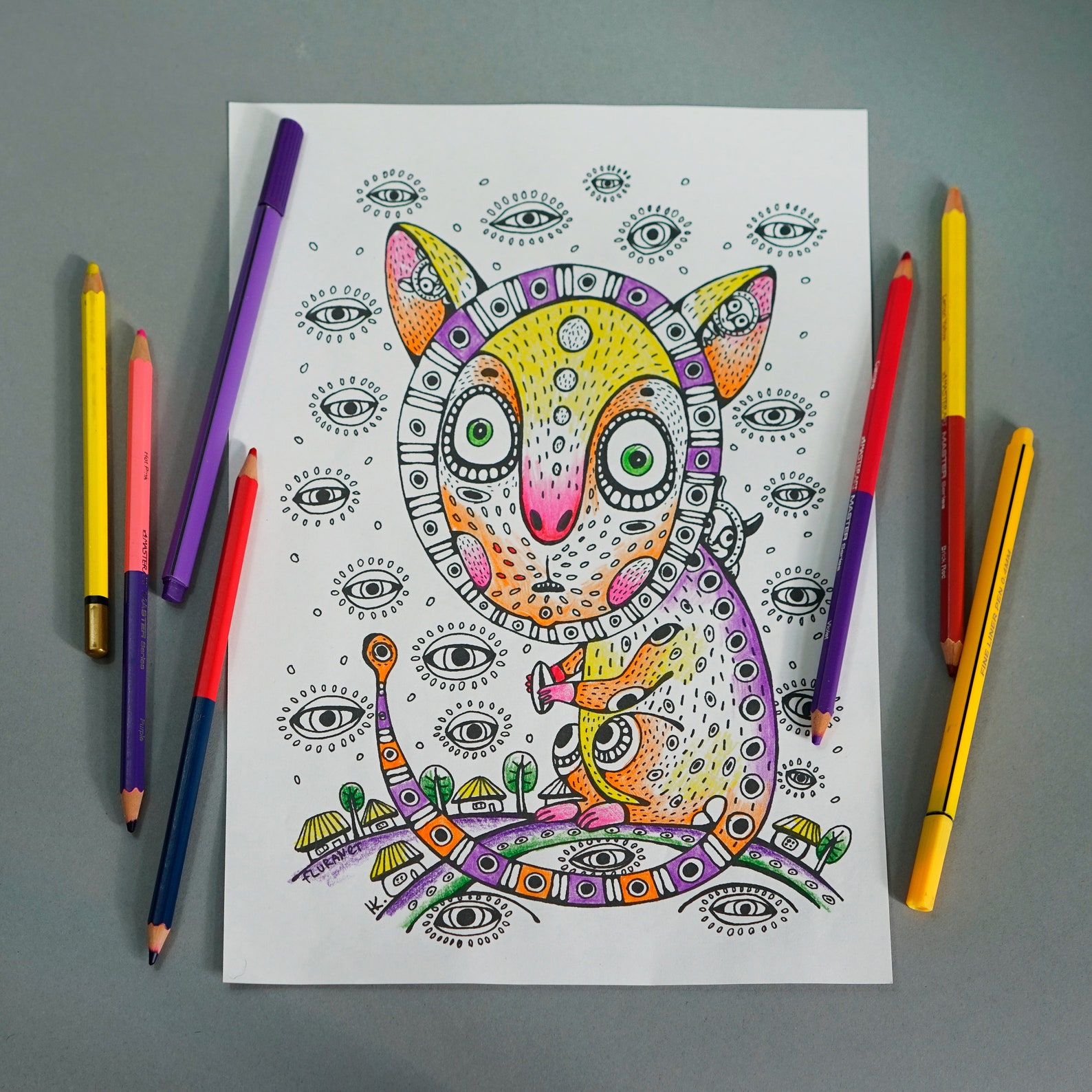 Digital Coloring Book for Adults Animal Antistress Fantasy - Etsy