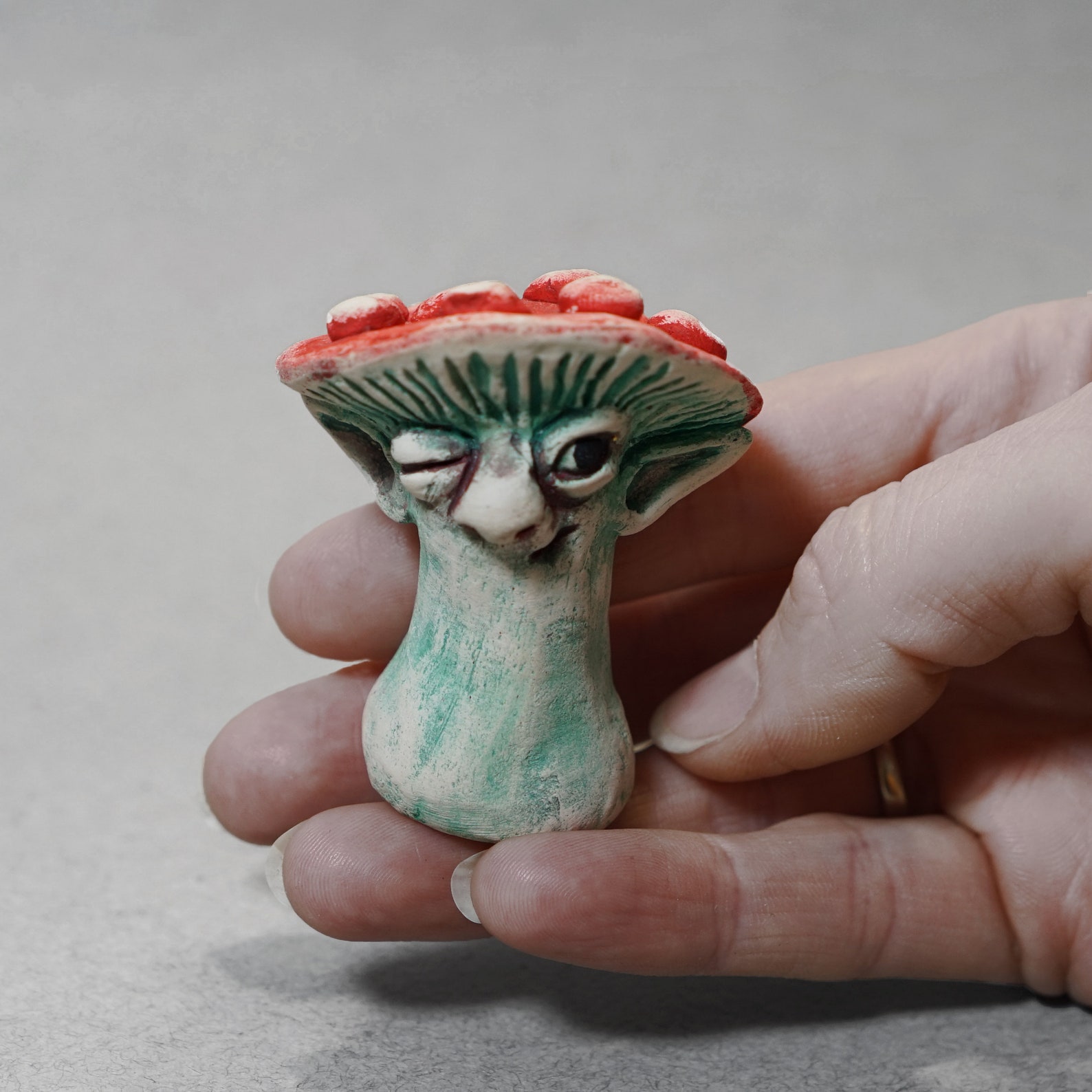 Ceramic Magic Mushroom/ Cute Mushroom Figurines/ Unique Clay Etsy