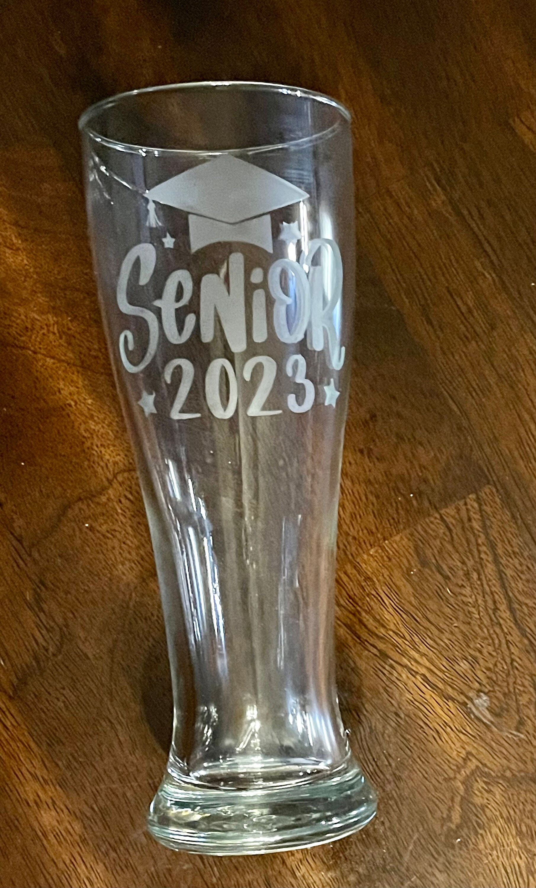 Class of 2024 Grad Tall Glass, Senior Graduation Etched Glass 2024