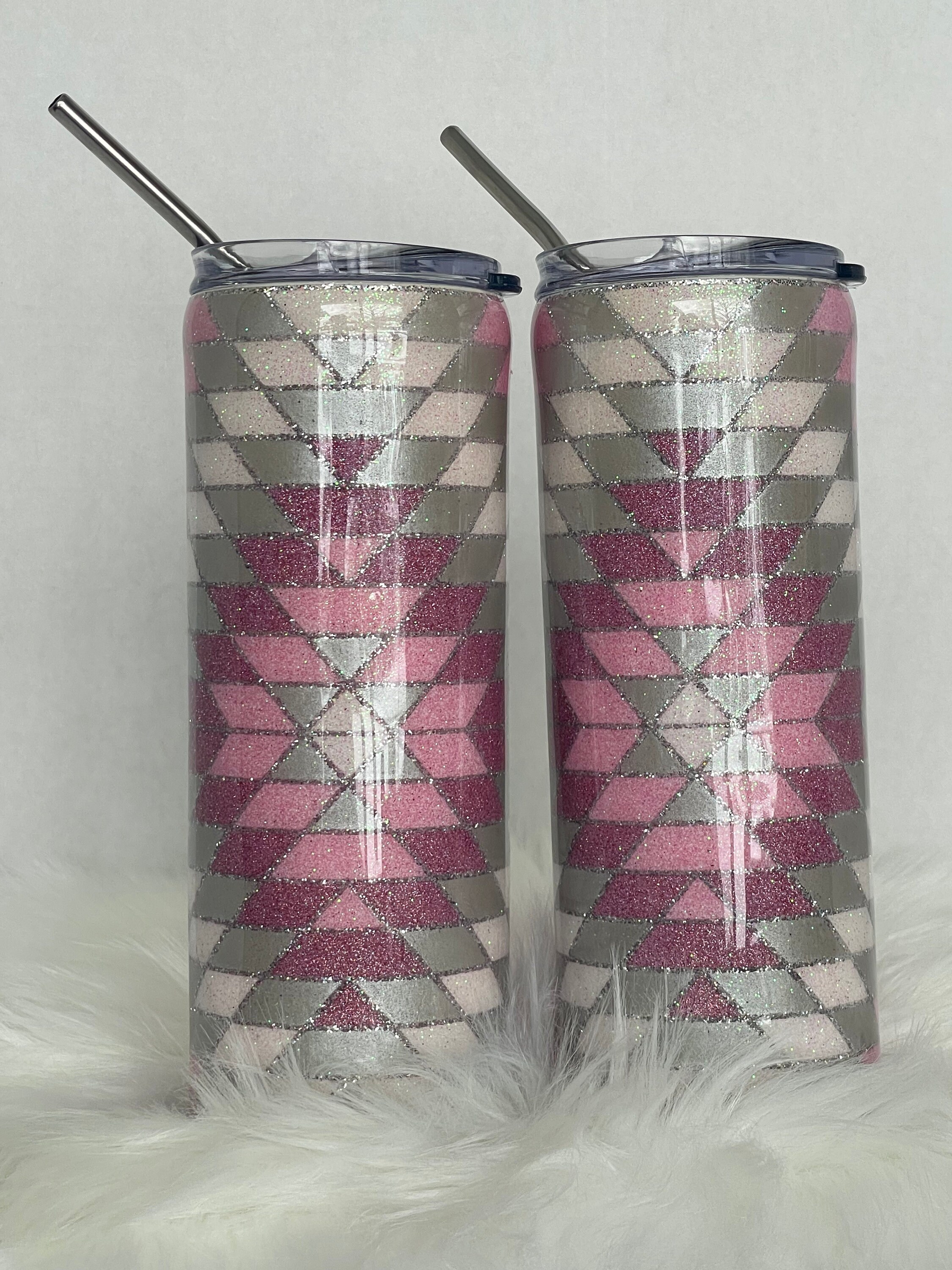 Purple Geometric Pendleton Glitter Tumbler – Soulshine Creations Co.