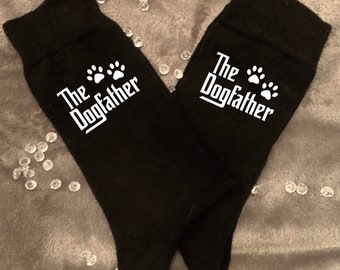 Personalised Dog Dad Socks The Dogfather Socks Birthday Wedding Anniversary Dad Grandad Teacher Boyfriend Groomsman Pets Gifts