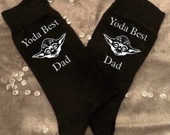 Personalised Yoda Best Star Wars Inspired Socks Birthday Gifts Fathers Day Anniversary Teacher Boyfriend Grandad Christmas Wedding Him/Her