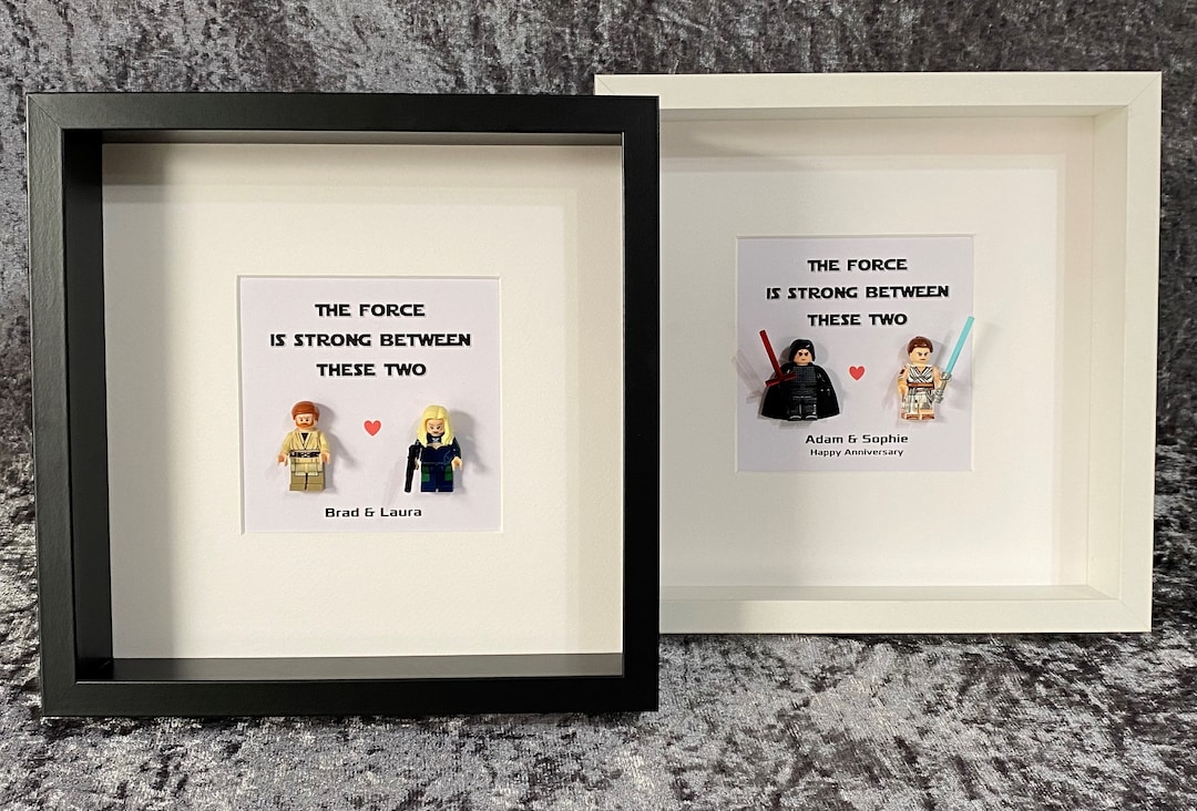 Personalised Star Wars Lego Minifigure Inspired Couple Frame Wedding  Birthday Anniversary Engaged Valentine's Bride Groom Gift Him Her Force 