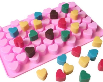 Heart Shaped Ice Cube Tray | Jello Chocolate Fudge Candy Drinks Soap Wax Mould | Baking Crafting Decorating Molds | Silicone Moulds Mold DIY