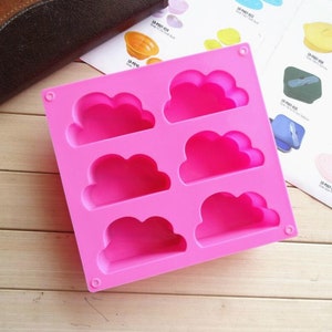 Cloud Ice Mould Candy, Jello, Chocolate, Soap, Candle Cloud Mould Tray Ice Cube Maker Baking Mould Tray Dessert Mould Tray 6 Hole image 1