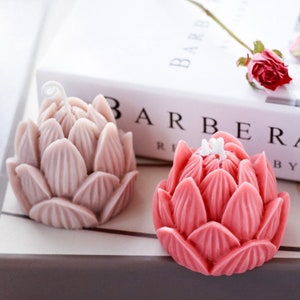 Lotus Floral Silicone Candle Mould | Flower Bloom Rose Mold | Ice Wax Soap Resin Chocolate Fudge Jelly Moulds | DIY Crafting Making Molds