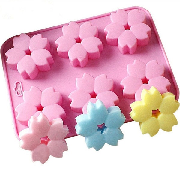 Cherry Blossom Silicone Mould | Ice Tray Soap Baking Candy Chocolate Jelly Moulds | Crafting Making DIY Mold | Floral Flower Sakura Molds