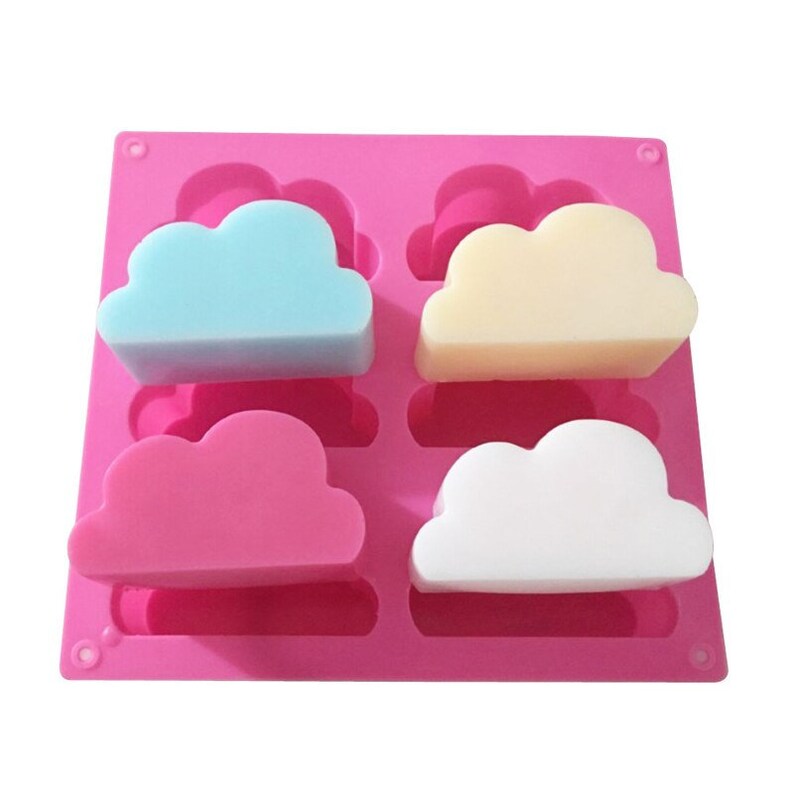 Cloud Ice Mould Candy, Jello, Chocolate, Soap, Candle Cloud Mould Tray Ice Cube Maker Baking Mould Tray Dessert Mould Tray 6 Hole image 4