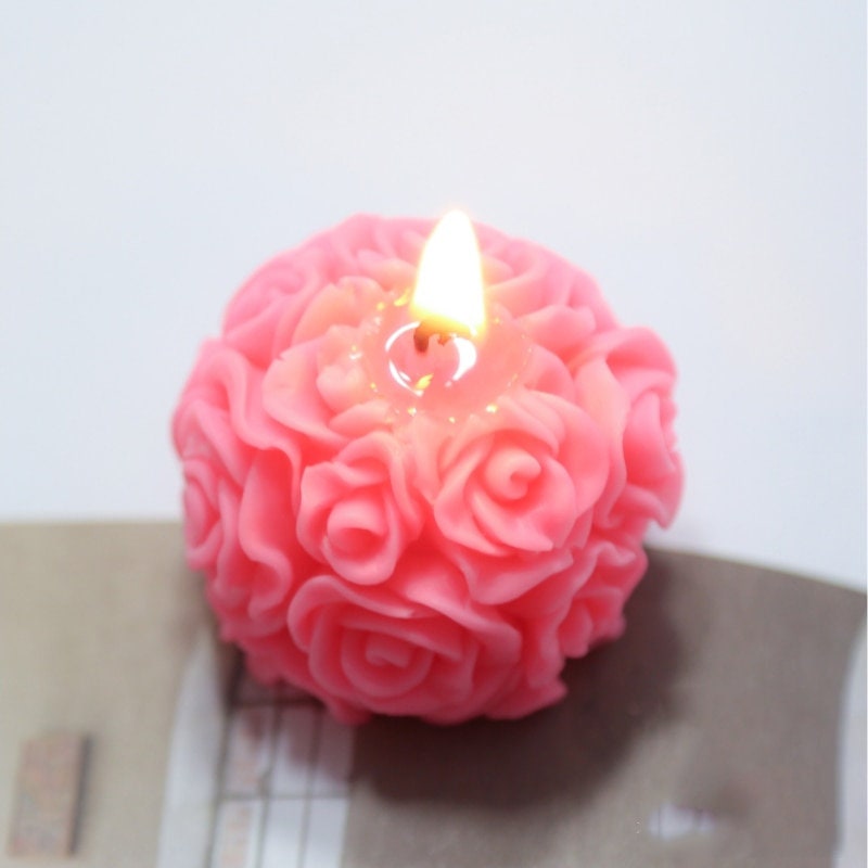 3D Rose Pillar Candle Mould Silicone Floral Flower Molds Bouquet Long  Rectangular Ice Wax Soap Resin Moulds DIY Crafting Making Mold 