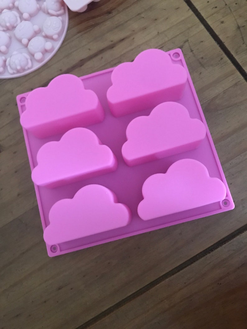 Cloud Ice Mould Candy, Jello, Chocolate, Soap, Candle Cloud Mould Tray Ice Cube Maker Baking Mould Tray Dessert Mould Tray 6 Hole image 6