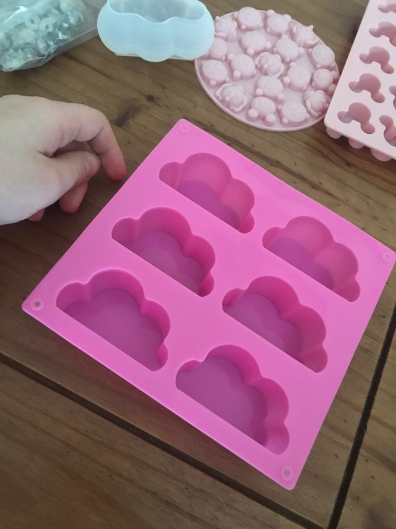 Cloud Ice Mould Candy, Jello, Chocolate, Soap, Candle Cloud Mould Tray Ice Cube Maker Baking Mould Tray Dessert Mould Tray 6 Hole image 5