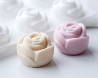 6 Cavity Mini Rose Mould Baking Ice Candle Soap Tray | Silicone Mold | Ice Cube Jello Chocolate Candy Moulds | Crafting DIY Handmaking Molds