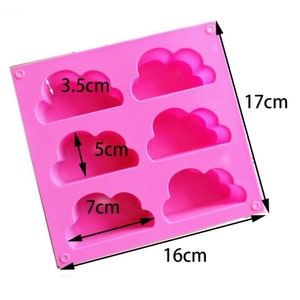 Cloud Ice Mould Candy, Jello, Chocolate, Soap, Candle Cloud Mould Tray Ice Cube Maker Baking Mould Tray Dessert Mould Tray 6 Hole image 3