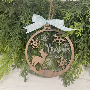 Baby's First Christmas, Personalized Christmas Ornament, Tree Hanger, Christmas Gift