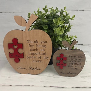 Thank you for being such an important piece of my Story | Teacher Appreciation Gift | Apple for Teacher | Teacher Appreciation Week