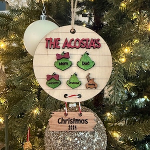 Personalized Grinch Family Christmas Ornament Personalized, Christmas Ornament, Personalized Christmas Ornament, Family Ornament, Grinchmas