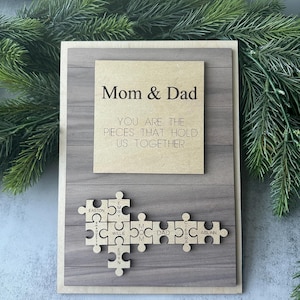 Mom & Dad you are the pieces that hold us together | Gift for Parents | home décor | Anniversary Gift for Mom and Dad