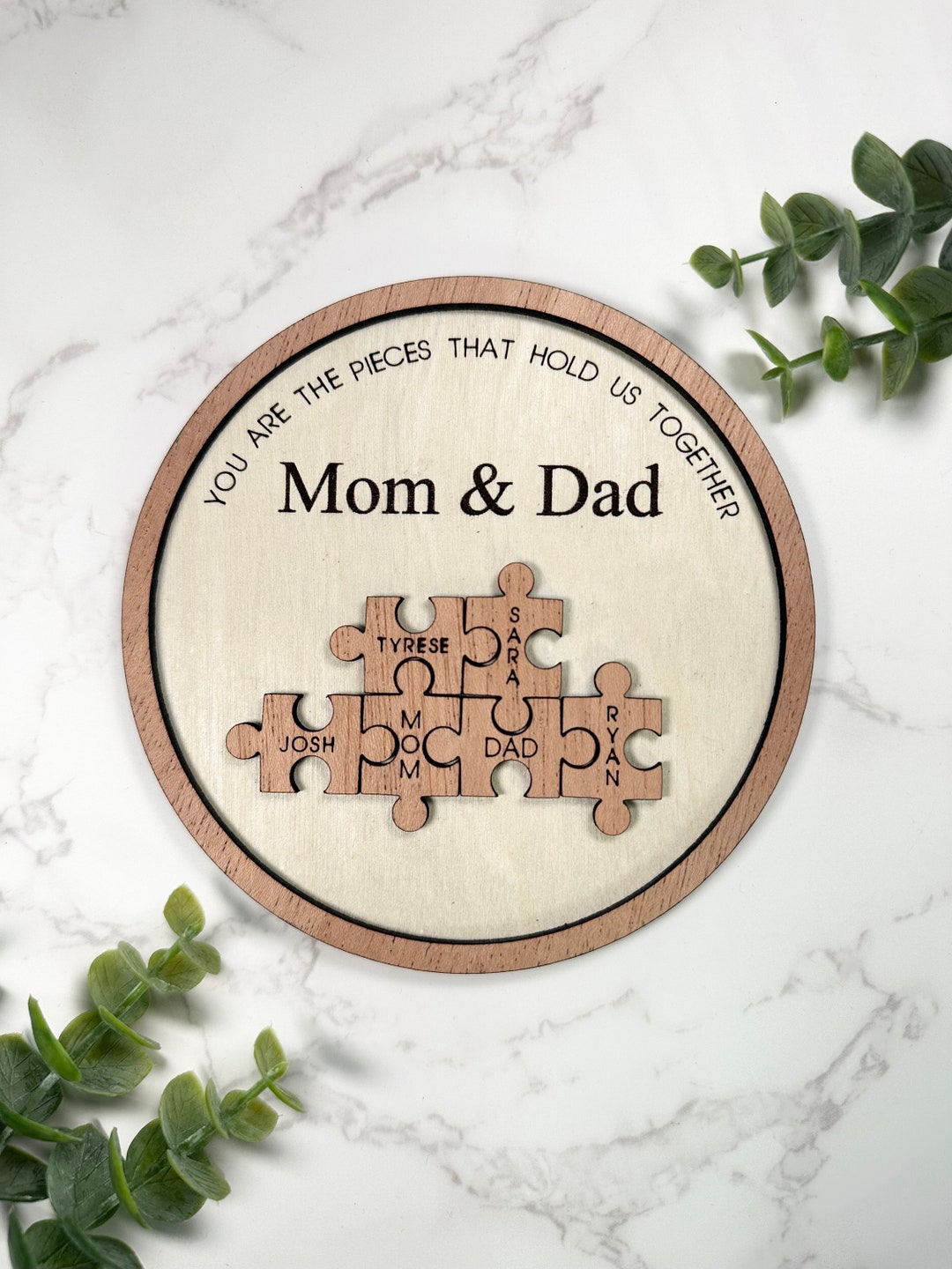 Puzzle Piece Gift for Parents Mom & Dad You Are the Pieces That Hold Us