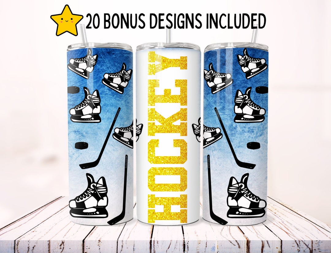 Ice Hockey Tumbler, 20oz Skinny Sublimation Tumbler Wrap Designs 3D