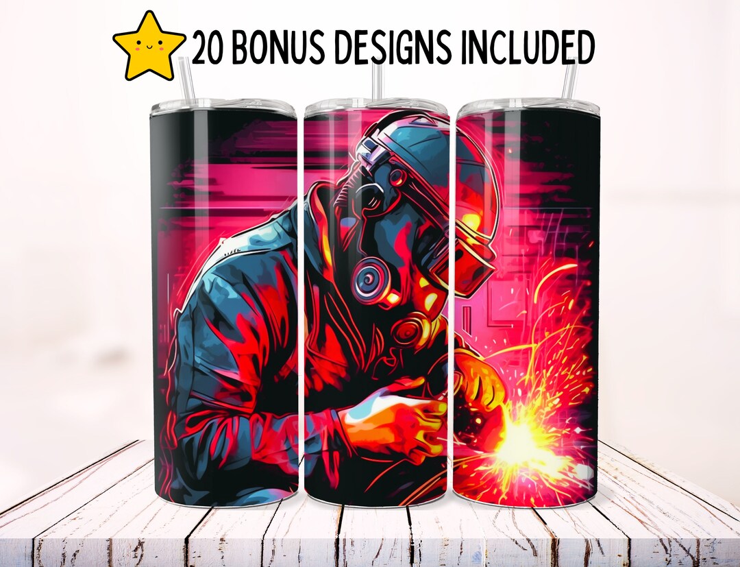 Welder Tumbler 20oz Skinny Tumbler Design Sublimation Design, Welding