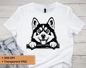 Peeking Siberian Husky, husky clipart, husky design, husky png, digital download, digital clipart, transparent png, cute husky design