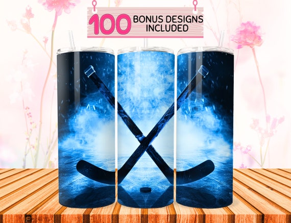 Hockey Tumbler, 20 oz Skinny Tumbler Sublimation Design, Instant Digital Download, Straight Tumbler Wrap PNG, ice rink tumbler, hockey png