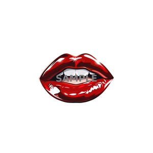 Glossy Red Lips PNG Clipart | Sexy Lip Bite Sublimation Graphic | Transparent Background Printable Download | Instant Fashion Art