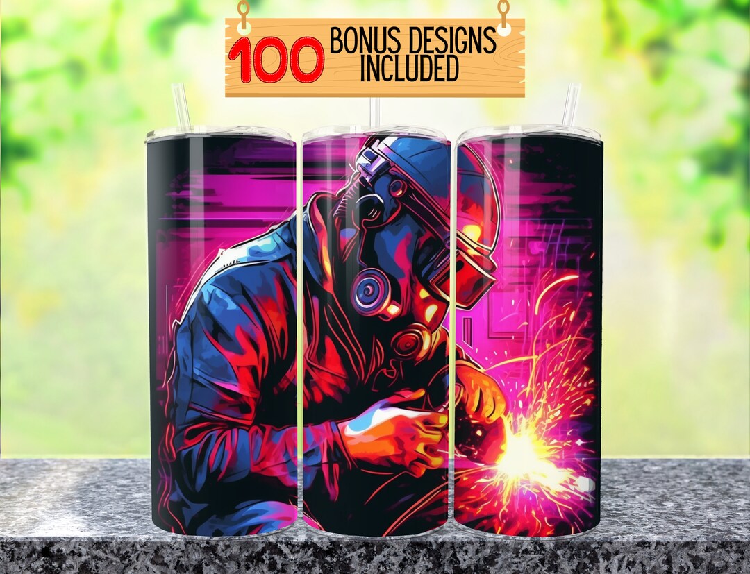 Welder Tumbler 20oz Skinny Tumbler Design Sublimation Design, Welding