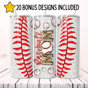 Baseball Mom Tumbler 20oz skinny sublimation tumbler wrap designs 3D tumbler wrap straight tumbler png digital download, baseball tumbler