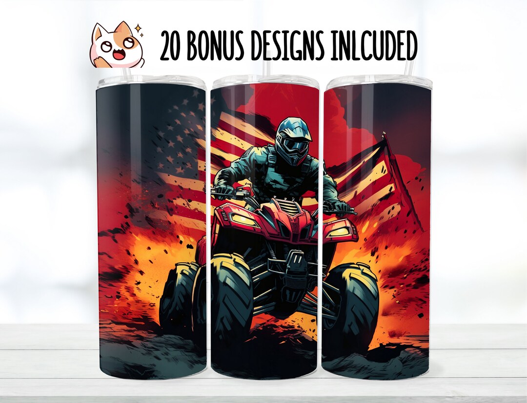 ATV Offroad 20 Oz Skinny Tumbler Sublimation Design Instant Etsy