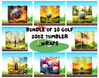 Golf Tumbler Wrap Designs, Golfer Gift, 20oz Skinny Tumbler (PNG Digital Download)