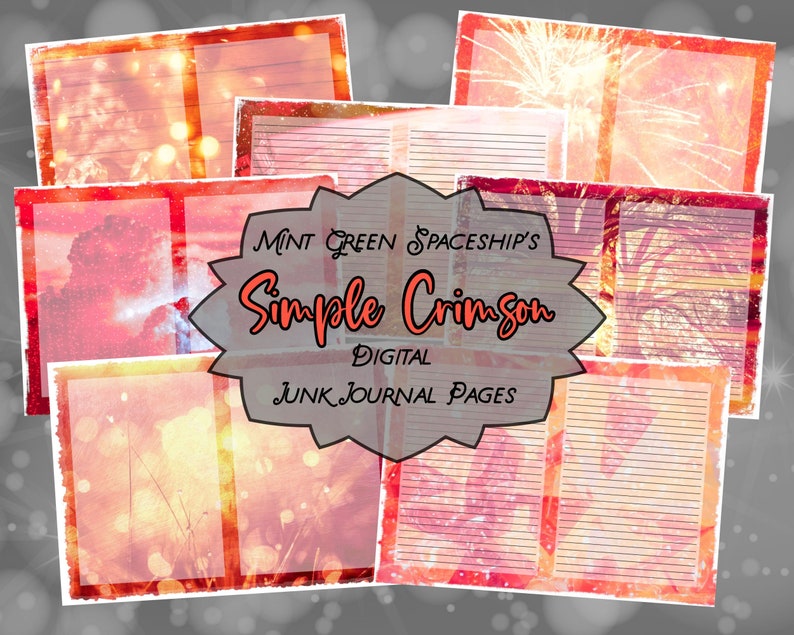 Junk Journal Mystical Fantasy Vintage Instant Download Scrapbook 12X12 Green Glow Collage Sheet Shine Digital