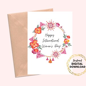 Happy International Women's Day Printable Greeting Card, DIY Card for ...