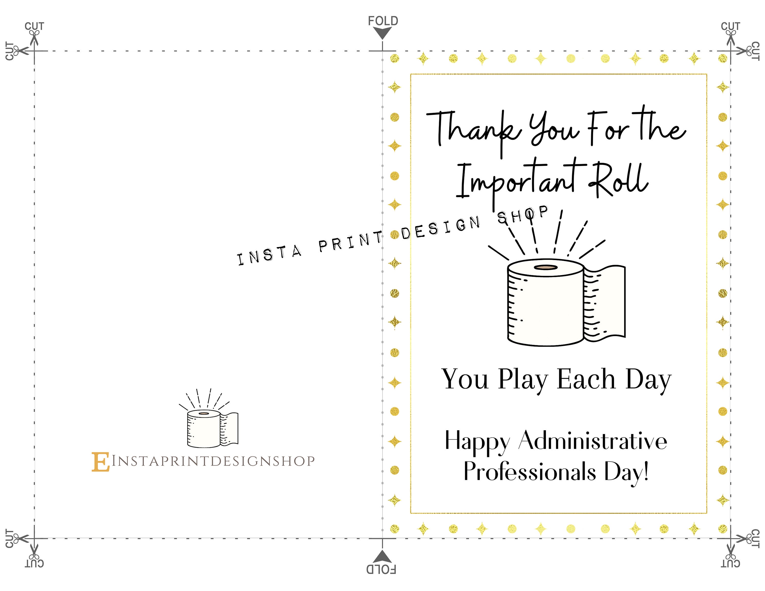 Printable Thank You for the Important Roll You Play Greeting Card