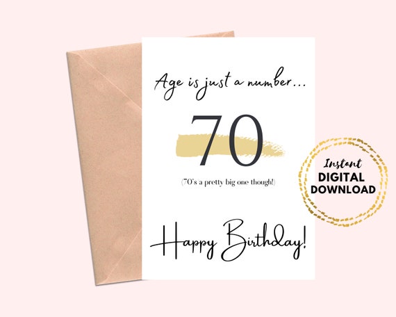 Just A Number 70s Birthday Card Just A Number 70s Birthday Card