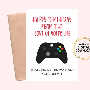 Biglietto di buon compleanno per giocatori stampabile, biglietto vuoto 5x7 per i giocatori
