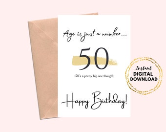 Just A Number 50s Birthday Card Just A Number 50s Birthday Card