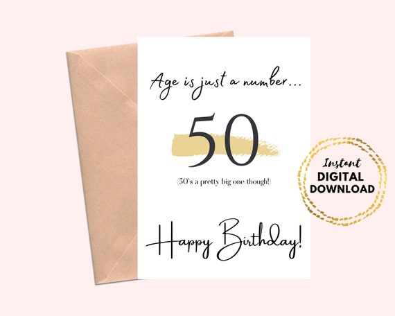Just A Number 50s Birthday Card Just A Number 50s Birthday Card