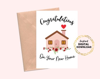 Printable Congratulations On Your New Home Greeting Card New | Etsy